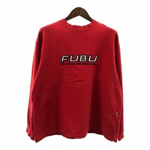 SALE/// 90年代 FUBU フブ スウェット 大きいサイズ カレッジ レッド (メンズ XXL) P1306