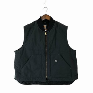 SALE/// USA製 Carhartt カーハート ナイロン 中綿 ベスト 大きいサイズ ワーク グレー (メンズ 2XL) P2082