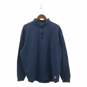 SALE/// Carhartt カーハート ハーフジップ ハイネック プルオーバー 大きいサイズ ブルー (メンズ 3XL) P0448