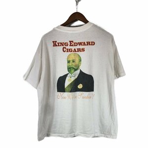 SALE/// 90年代 USA製 Hanes ヘインズ KING EDWARD CIGARS 半袖Ｔシャツ シングルステッチ タバコ 企業 ホワイト (メンズ XL) P0450