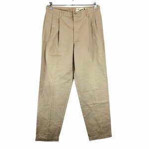 SALE/// 90年代 Eddie Bauer エディーバウアー ２タック コットンチノ パンツ アウトドア カーキ (メンズ 35/34) P0882