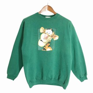 SALE/// 90年代 Disney ディズニー くまのプーさん ティガー スウェット キャラクター グリーン (メンズ LARGE) P1762