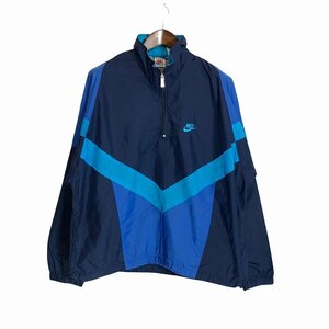 SALE/// 90年代 NIKE ナイキ ナイロン プルオーバー ジャケット スポーツ ネイビー (メンズ XL) P1878