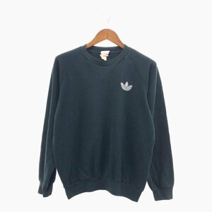 SALE/// 90年代 adidas アディダス ワンポイントロゴ スウェット ラグランスリーブ ネイビー (メンズ L相当) P2007