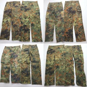 ◎ドイツ軍フレクターカモパンツ set ユーロ 迷彩柄 他 (メンズ48M/50M/58L/60L/75/7580) 8枚 まとめ 古着卸 1円スタート EM6 MQ6949