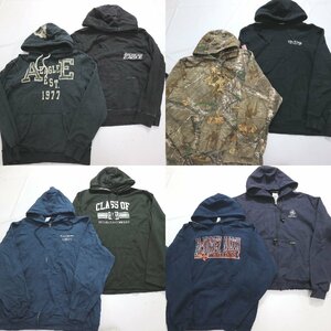 ◎プリントスウェットパーカーMIX set ロゴ フルジップ 他 (メンズ3XL/2XL/XL/L) 8枚セット まとめ売り 古着卸 1円スタート SW11 MQ9221