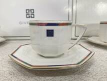 M-5017 【同梱不可】980円～ 現状品　GIVENCHY/ジバンシィ　カップ＆ソーサー　4客セット　茶器　コーヒーカップ　キッチン用品　洋食器　_画像4