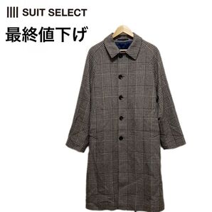 美品suit select スーツセレクト トレンチコート チェック柄