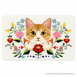 フェリシモ猫部♪　ミニメッセージカード　グレージュ　かわいい猫のメッセージカード　送料63円