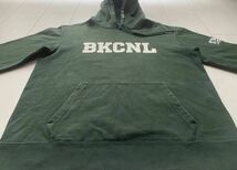 送料無料 美品 日本製 Back Channel bkcnl pullover parka hoodie バックチャンネル スウェット フーディ パーカー GREEN グリーン 緑 L XL_画像6