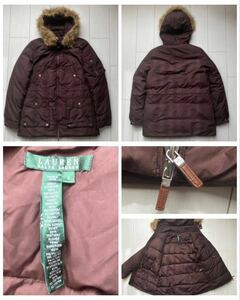 ralph lauren ラルフローレン fur ファー down ダウン ジャケット コート パーカー military ミリタリー N-3B brown ブラウン 茶 polo rrl