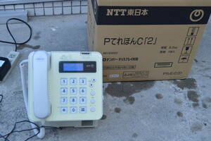 E147 中古 動作品 NTT PてれほんC(2) 公衆電話 通話確認OK 鍵付き C 汚れ、スレ有り