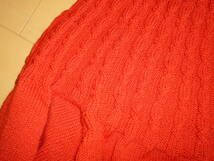 新品ハンドメイド丸ヨークセーター　　毛１００パーセント赤_画像6