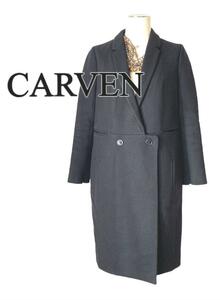 ★超美品★カルヴェン★コート ブラック テーラード 36 S CARVEN アウター ダブル 