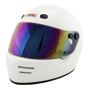 フルフェイスヘルメット ホワイト×レインボーミラーシールド Mサイズ:57-58cm対応 VT6 VT-6 ステッカー付き