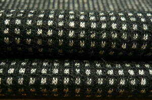 a956・ウール100%・黒/キナリ3m・圧縮ニット・接結・両面微起毛・ソフトジャケット・スカート・ワンピース・マントポンチョ
