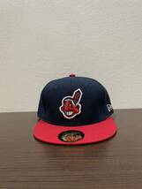 NEW ERA ニューエラキャップ MLB 59FIFTY. (7-5/8) 60.6CM クリーブランド インディアンス CLEVELAND INDIANS帽子 _画像2