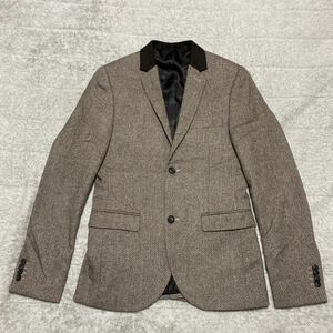 12A【着少】TOPMAN トップマン テーラードジャケット ブレザー ジャケット 茶 ブラウン US36 格安