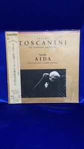 LD Laser Disc использовал царапины без царапин красивых товаров 1 -й из 2 дисков Toscanini Aida Opera "Aida" с Верди Верди Оби