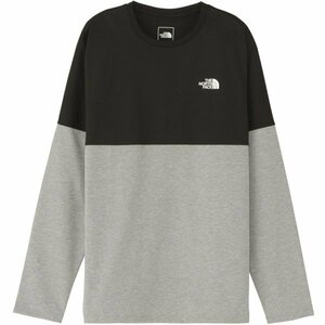 【20％OFF】THE NORTH FACE ロングスリーブTシャツ　 ブラック×ミックスグレー(KZ)　M　新品　ノースフェイス 