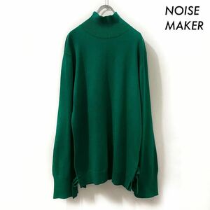 【送料無料】NOISE MAKER ノイズメーカー★タートルニット 袖口リボン 長袖 セーター グリーン 緑