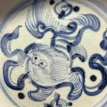 【陣】染付　青花　中国美術　骨董 獅子紋　明代　元代　　古安南_画像6