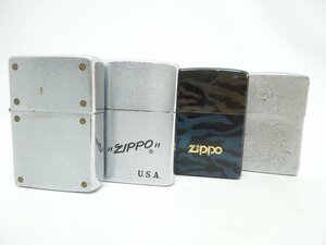 ‡ 0141 ZIPPO ジッポー オイルライター 4点まとめ 喫煙具 made in USA シルバーカラー カモフラージュ 着火未確認 現状渡し