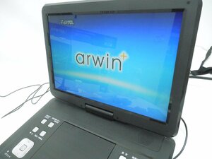 ‡0456 フルセグTV ポータブルDVDプレーヤー 14.1型 APD-141F アーウィン arwin BCAS付 DVD再生確認済 テレビ受信確認済