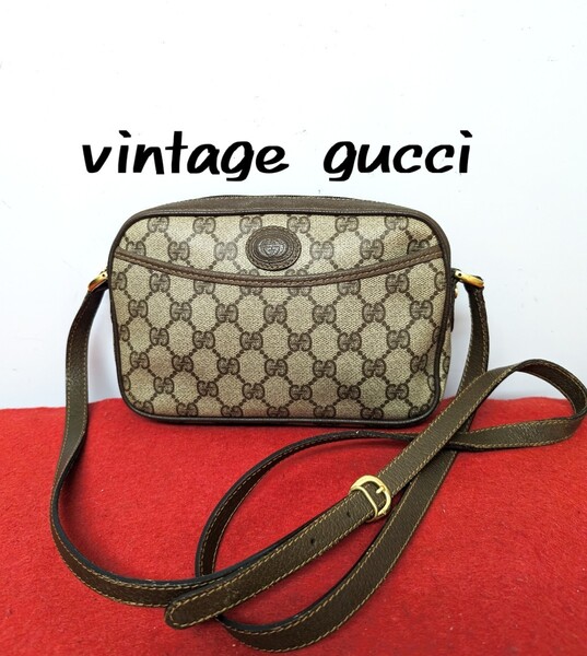 美品 極上!gucci GG柄ショルダーバッグ ポシェット オールドグッチ レア