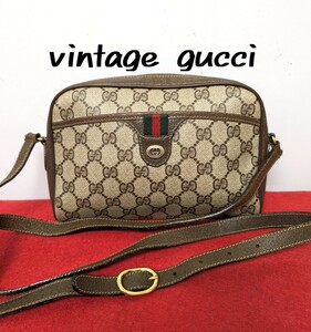 良品 Gucci シェリーライン ショルダーバッグ GG オールドグッチ 希少