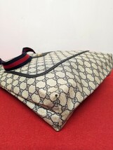 美品 極希少！Gucci シェリーライン トートバッグ ネイビー オールドグッチ_画像6