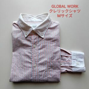 GLOBAL WORK★ストライプクレリックシャツ★USE★M