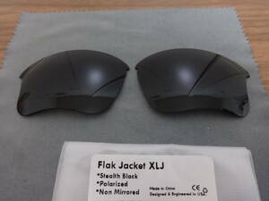 超処分価格！！！お買い得★オークリー フラックジャケット XLJ用 カスタム偏光レンズ BLACK 新品 Flak Jacket XLJ　