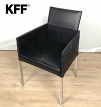 1212 KFF Texas テキサス レザー ダイニングチェア ブラック 革 椅子ドイツ ①_画像1