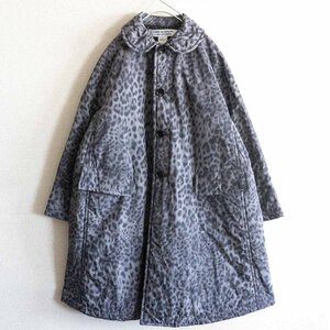 【美品】COMME des GARCONS 【アニマル柄 丸襟 バルーン コート】XS コムコム キルティング ワイドシルエット 2312060