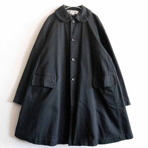 【美品】COMME des GARCONS 【丸襟 バルーン コート】S コムコム コムデギャルソン 製品染めブラック ワイドシルエット 2312247