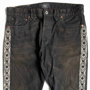 【美品】RRL 【NATIVE WESTERN BLACK JEANS】34×34 ネイティブ ウエスト ブラック デニムパンツ アメリカ製 インディゴ 2312214