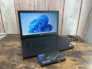 【SSD搭載】DELL Inspiron 15 5100 windows11/i3-6006U/新品SSD256GB/メモリ4GB/DVD-RW/高速動作/動作品 【送料無料】