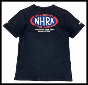 送料無料 G② 全米 ホットロッド 協会 NHRA 両面 ロゴ プリント Tシャツ カットソー ドラッグレース トップ フューエル プロストック 黒 M