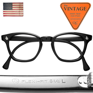 1960's アメリカンオプティカル USAヴィンテージ 黒縁眼鏡 48-22 AO American Optical サングラス ウェリントン ブラック アーネル系1367