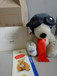 Steiff シュタイフ　2001年　Snoopy　フライングエース　日本限定　444/2000 FLYING ACE's ピーナツコレクション　証明書・箱付き