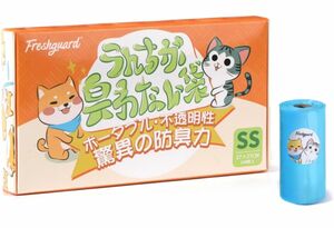 防臭袋 うんちにおわない袋 犬エチケット袋猫砂 犬 ペット用 うんち処理袋 ブルー 17*27cm （12ロール、SS/144枚）