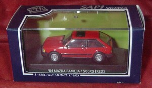 35AC1-05　SAPI　1/43　マツダ　ファミリア　1500XG　３dr.　赤　1984