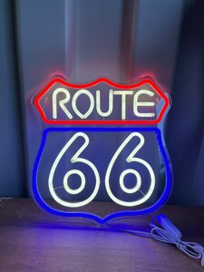 ビッグサイズ ルート66 ROUTE66 LED ライト 看板 ネオンサイン ネオンライト ネオンチューブ ネオン管 サイン看板 ガレージ雑貨 車 バイク