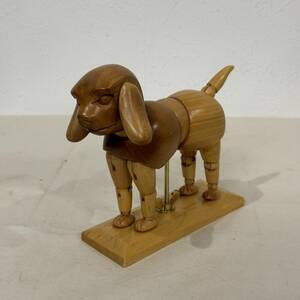 ビンテージ　木製　ウッド　オブジェ　犬　アニマル　動物　アンティーク　インテリア　USA雑貨　231214　