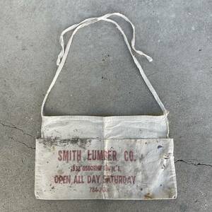 ビンテージ　キャンバス　エプロン　SMITH LUMBER Co.　腰掛け　アンティーク　雑貨　231223