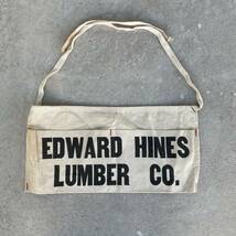 ビンテージ　キャンバス　エプロン　EDWARD HINES LUMBER Co.　腰掛け　アンティーク　雑貨　231223_画像1