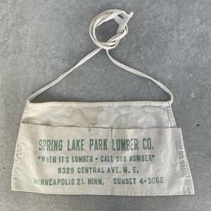 ビンテージ　キャンバス　エプロン　SPRING LAKE PARK LUMBER Co.　③　腰掛け　アンティーク　雑貨　231225