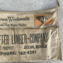 ビンテージ　キャンバス　エプロン　SCHAFFER LUMBER COMPANY 　腰掛け　アンティーク　雑貨　231225_画像2