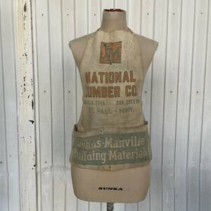 ビンテージ　 キャンバス　ワーク　エプロン　NATIONAL LUMBER Co.　アンティーク　雑貨　231225